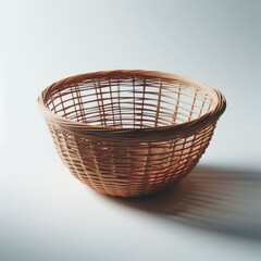 wicker basket on a white backgroun
