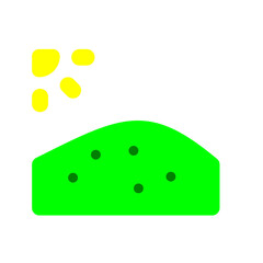 illustration of wide meadow accompanied by hot sun