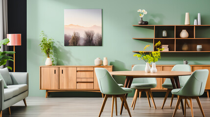 Stylish Modern Living Room Interior - Contemporary Decor for Cozy, Trendy Home Spaces, Generative Ai