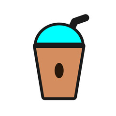 a plastic cup of iced coffee latte illustration 