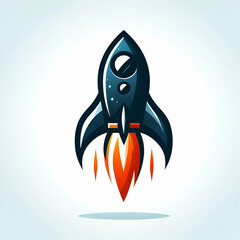 Rocket logo isolated on white background