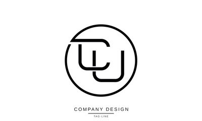 Obraz premium CU, UC, Abstract Letters Logo Monogram