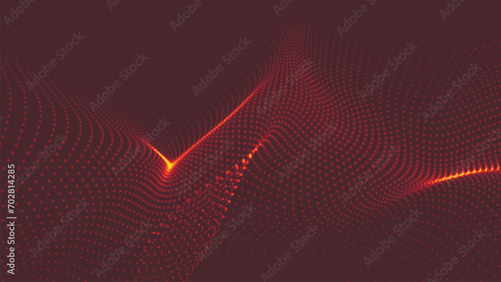 Aufkleber abstract digital wave of particles. futuristic point wave. technology background vector. 3d renderin