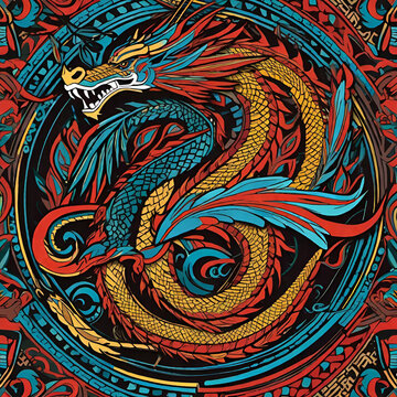 Traditional Chinese style dragon art