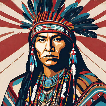 Native American Indian with headband