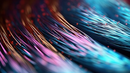 Optical fiber cable. Microscopic view. Technology background design. Generative Ai - obrazy, fototapety, plakaty