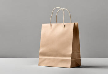 paper bag mockup, isolated bag paper package container shop sale