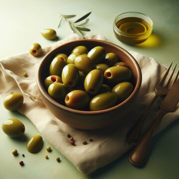 green olives on a bowl
