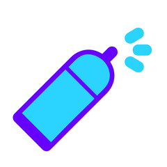 Blue spray perfume bottle illustration