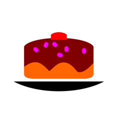 tart cake with chocolate flavor and sprinkles dessert illustration
