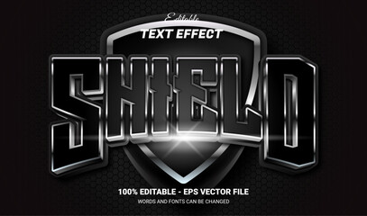 shield editable 3d text effect