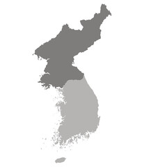 Fototapeta premium North Korea and South Korea map. Map of Korea.