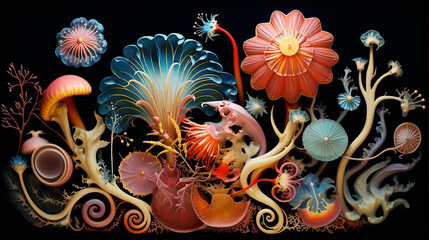 fractal background with flowers