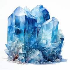 watercolor Sprite Ice with white background high clipart, Generative Ai