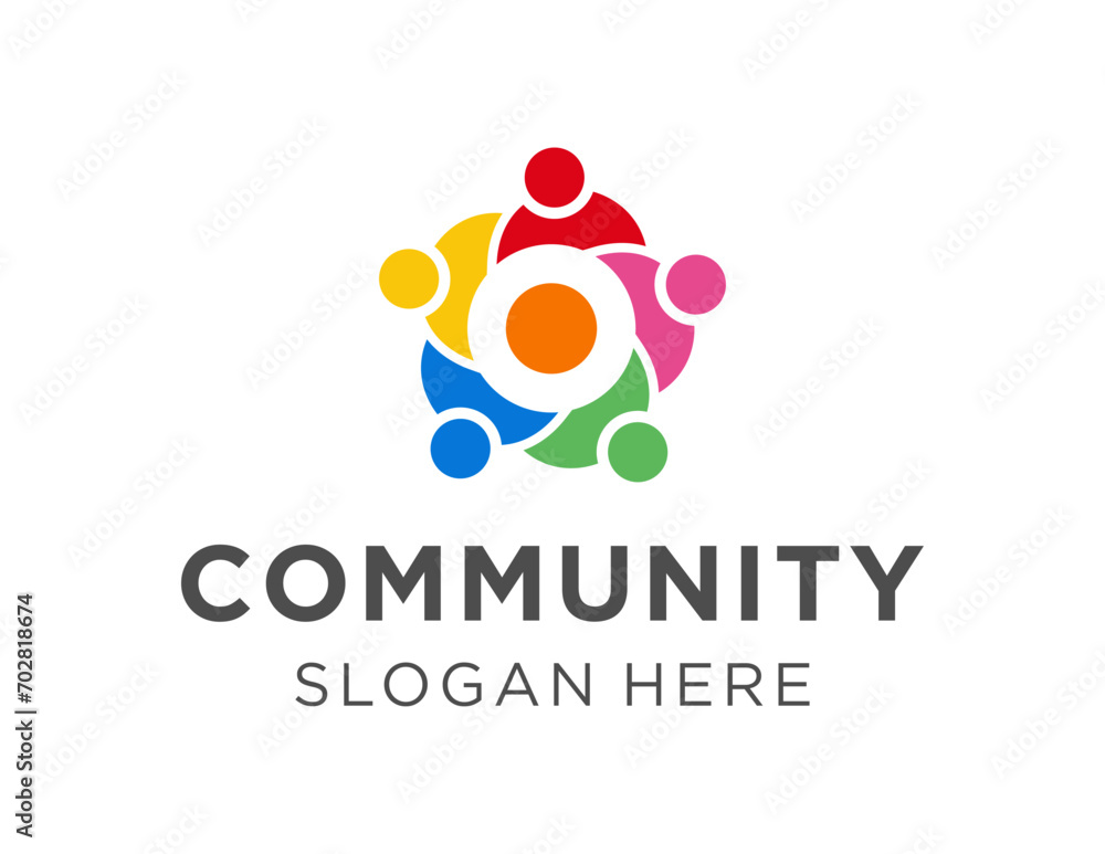 Poster the logo design is about community and was created using the corel draw 2018 application with a whit