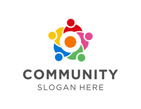 The logo design is about Community and was created using the Corel Draw 2018 application with a white background.