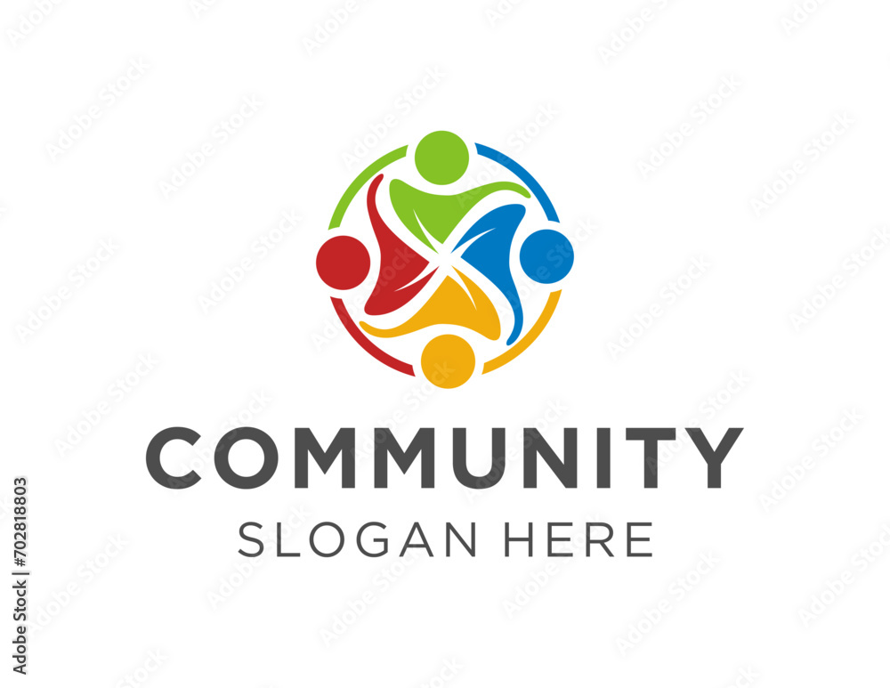Poster the logo design is about community and was created using the corel draw 2018 application with a whit