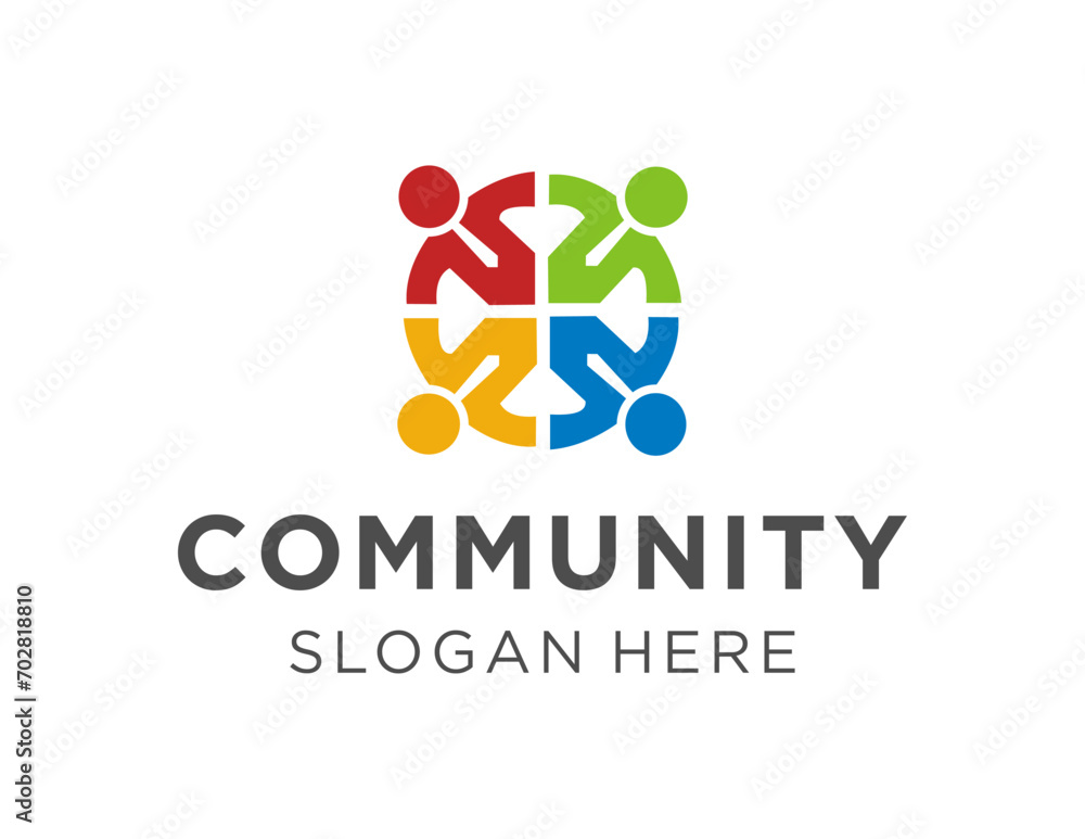 Poster the logo design is about community and was created using the corel draw 2018 application with a whit
