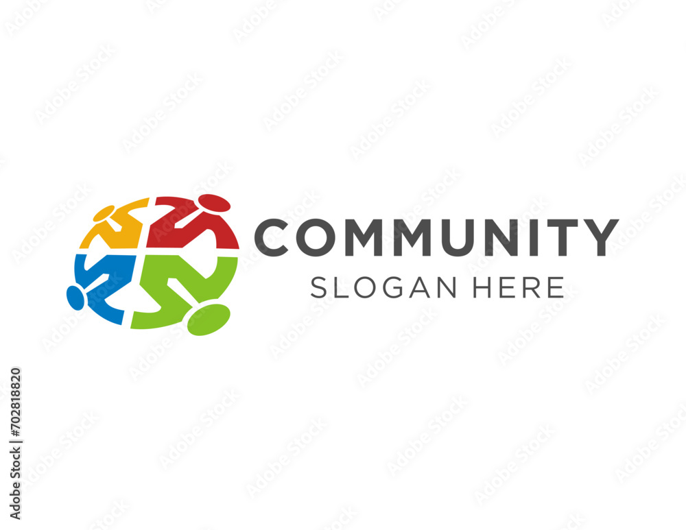 Poster the logo design is about community and was created using the corel draw 2018 application with a whit