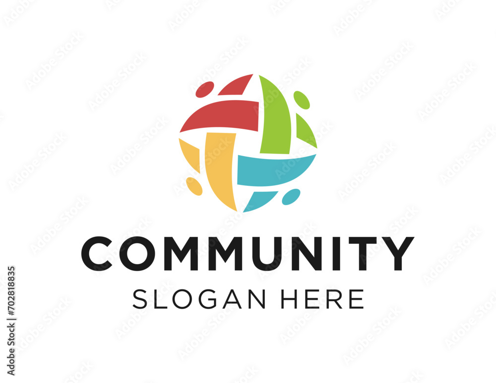 Poster the logo design is about community and was created using the corel draw 2018 application with a whit