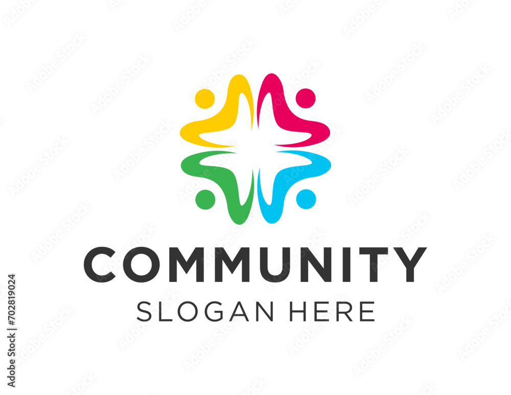 Poster the logo design is about community and was created using the corel draw 2018 application with a whit