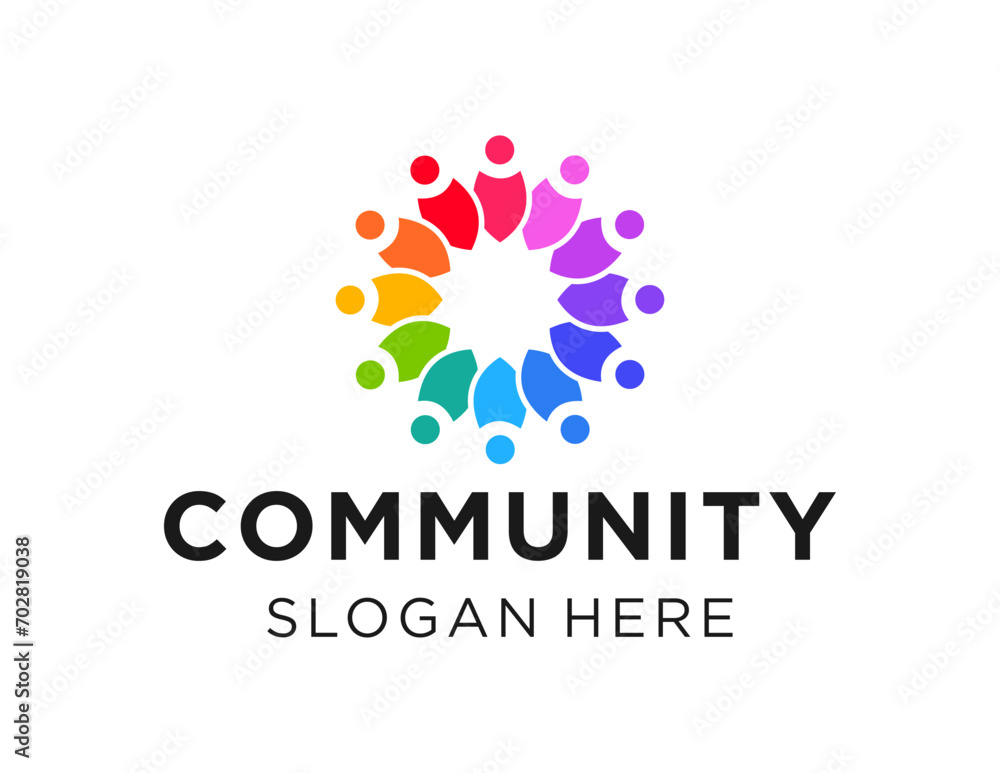 Poster the logo design is about community and was created using the corel draw 2018 application with a whit