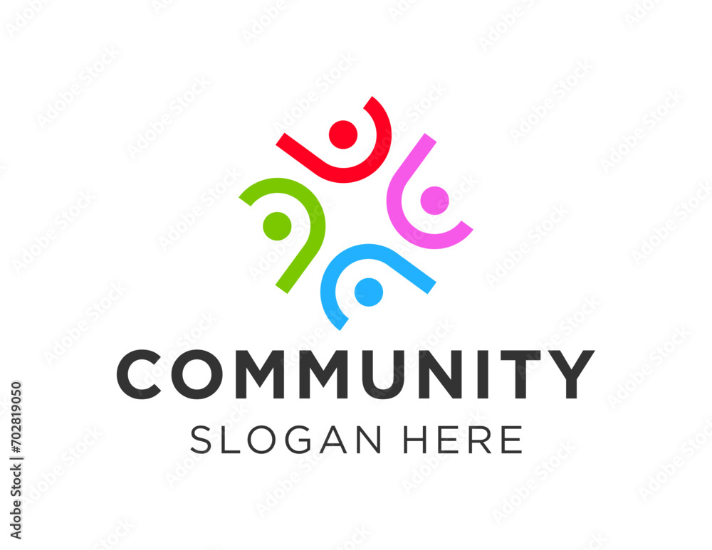 Poster the logo design is about community and was created using the corel draw 2018 application with a whit