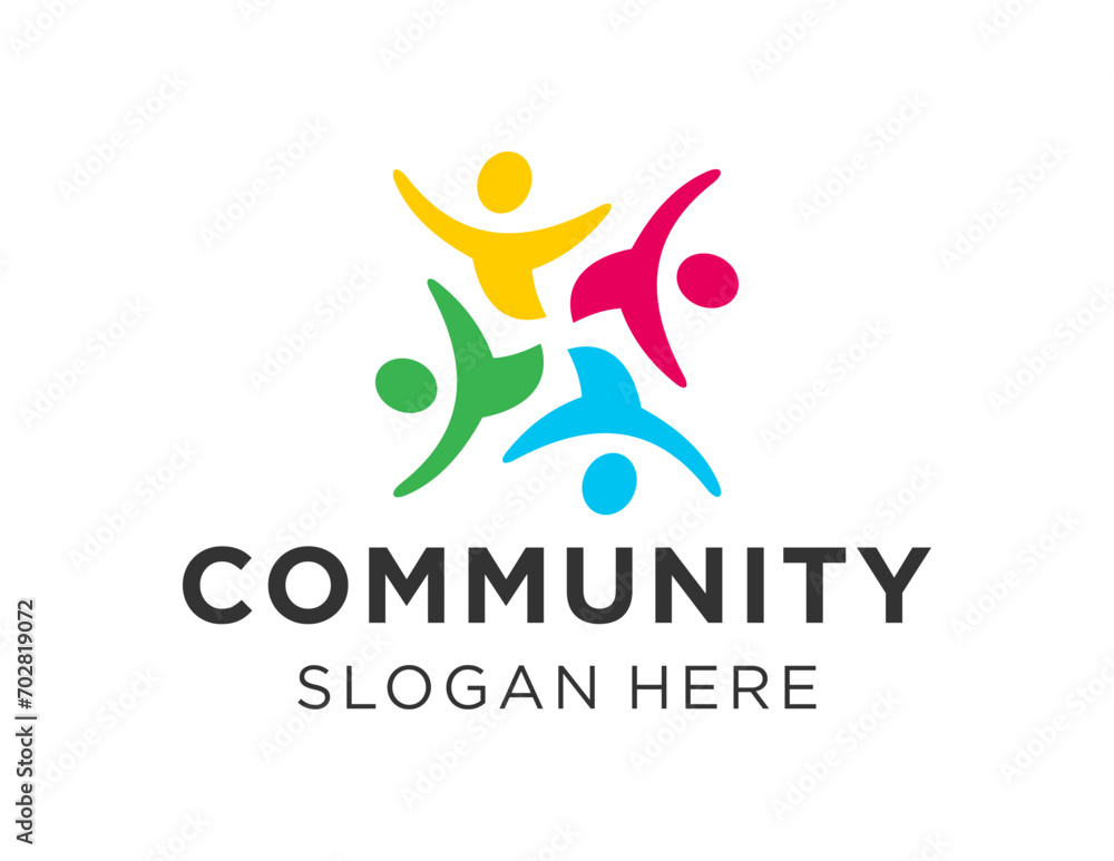 Poster the logo design is about community and was created using the corel draw 2018 application with a whit