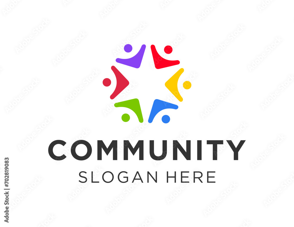 Poster the logo design is about community and was created using the corel draw 2018 application with a whit