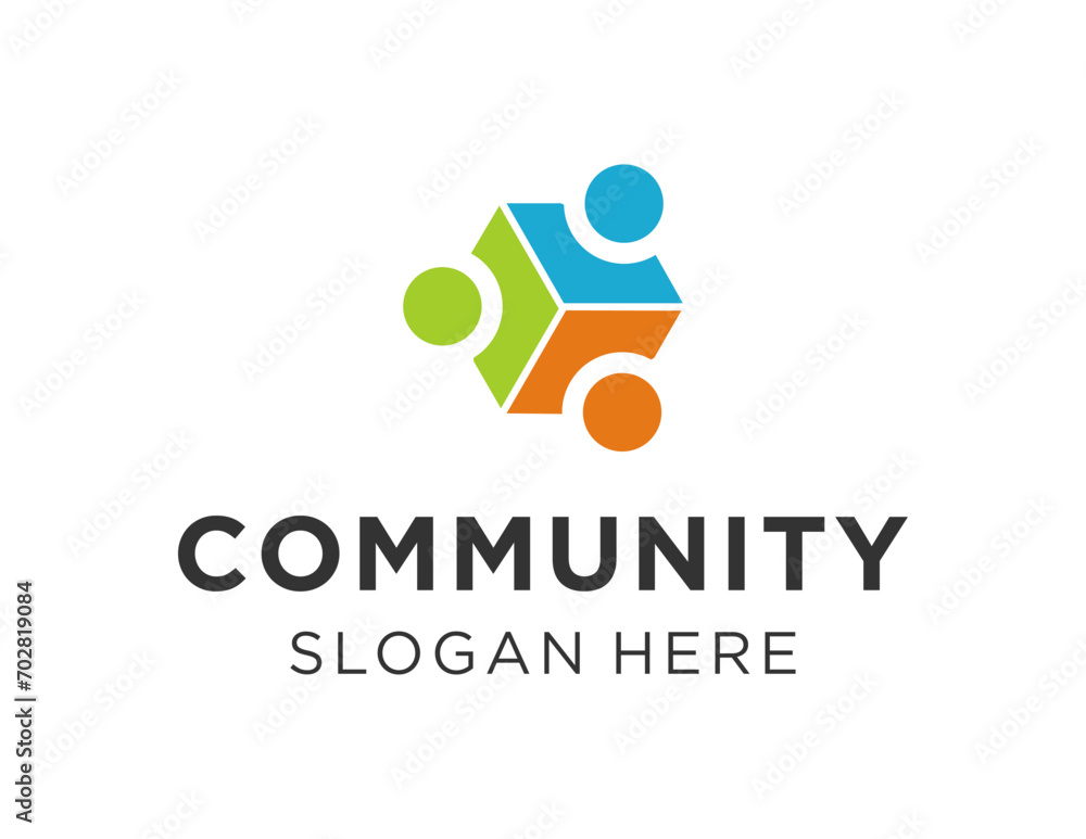 Poster the logo design is about community and was created using the corel draw 2018 application with a whit