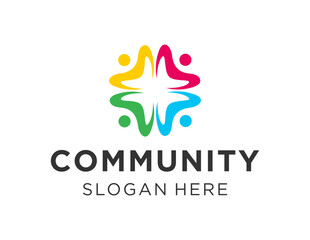 The logo design is about Community and was created using the Corel Draw 2018 application with a white background.