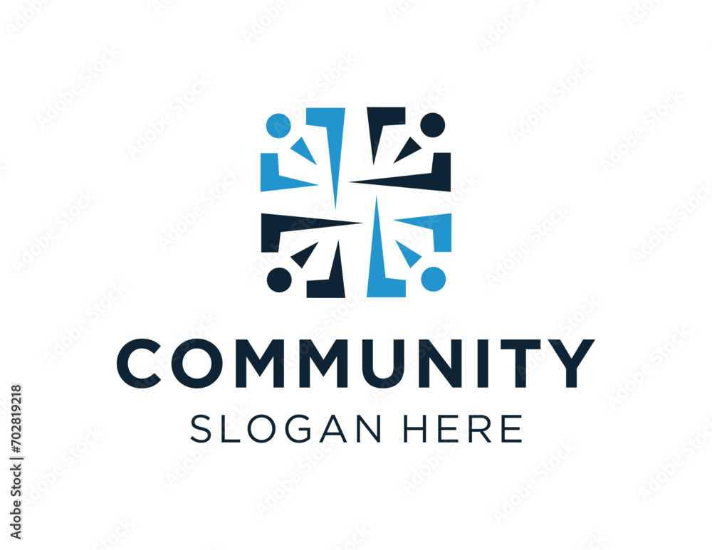 Poster the logo design is about community and was created using the corel draw 2018 application with a whit