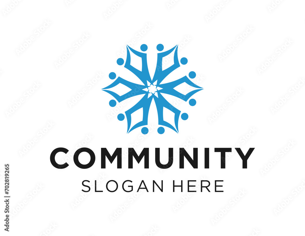 Poster the logo design is about community and was created using the corel draw 2018 application with a whit