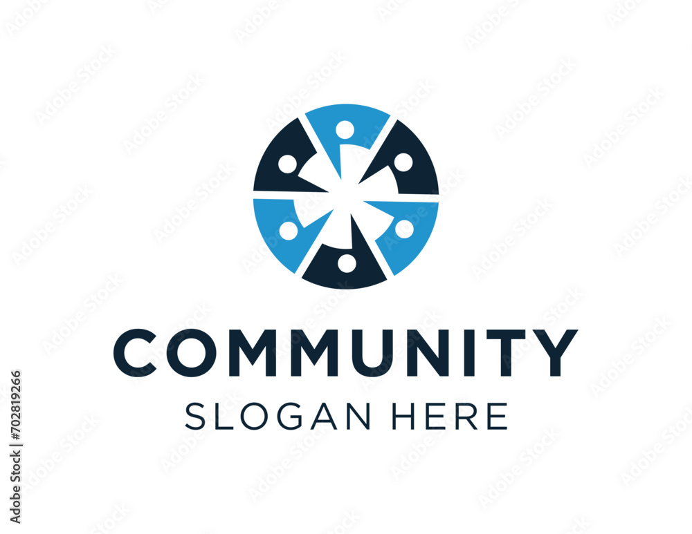 Poster the logo design is about community and was created using the corel draw 2018 application with a whit