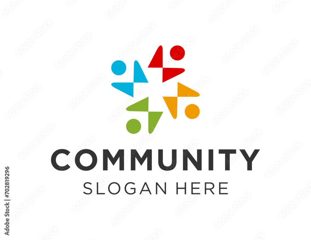 Poster the logo design is about community and was created using the corel draw 2018 application with a whit
