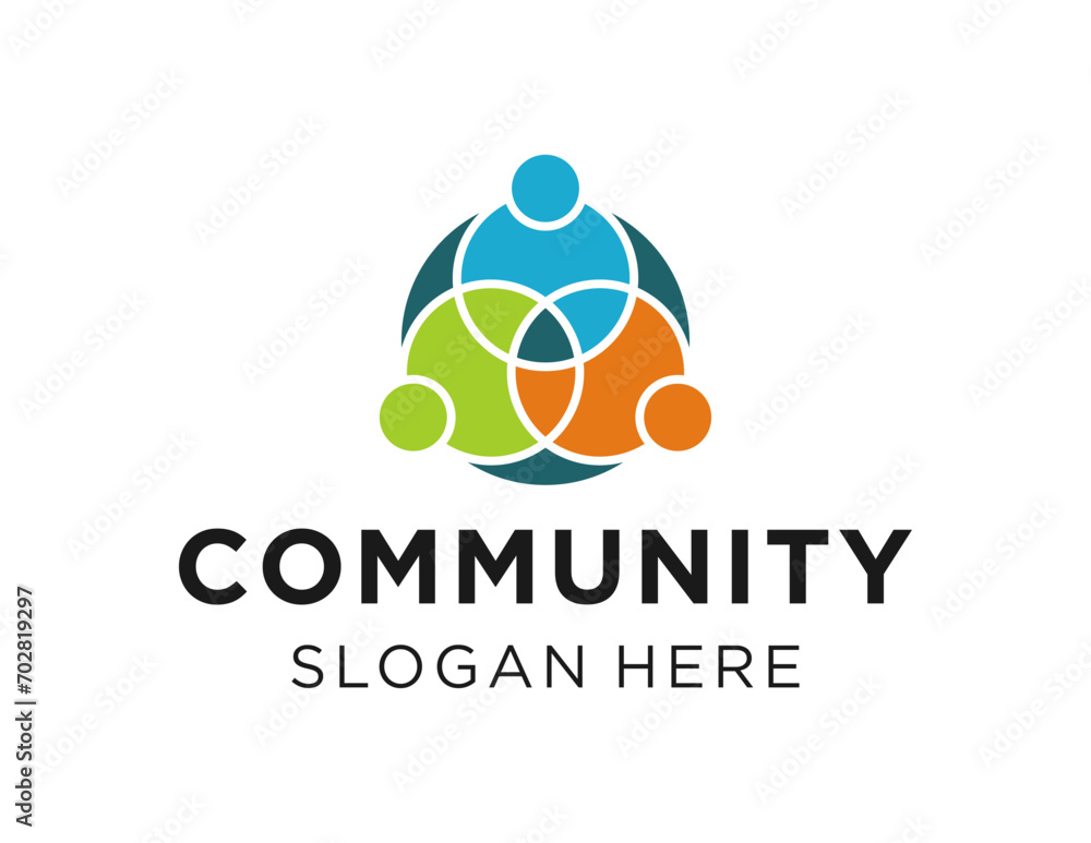 Poster the logo design is about community and was created using the corel draw 2018 application with a whit