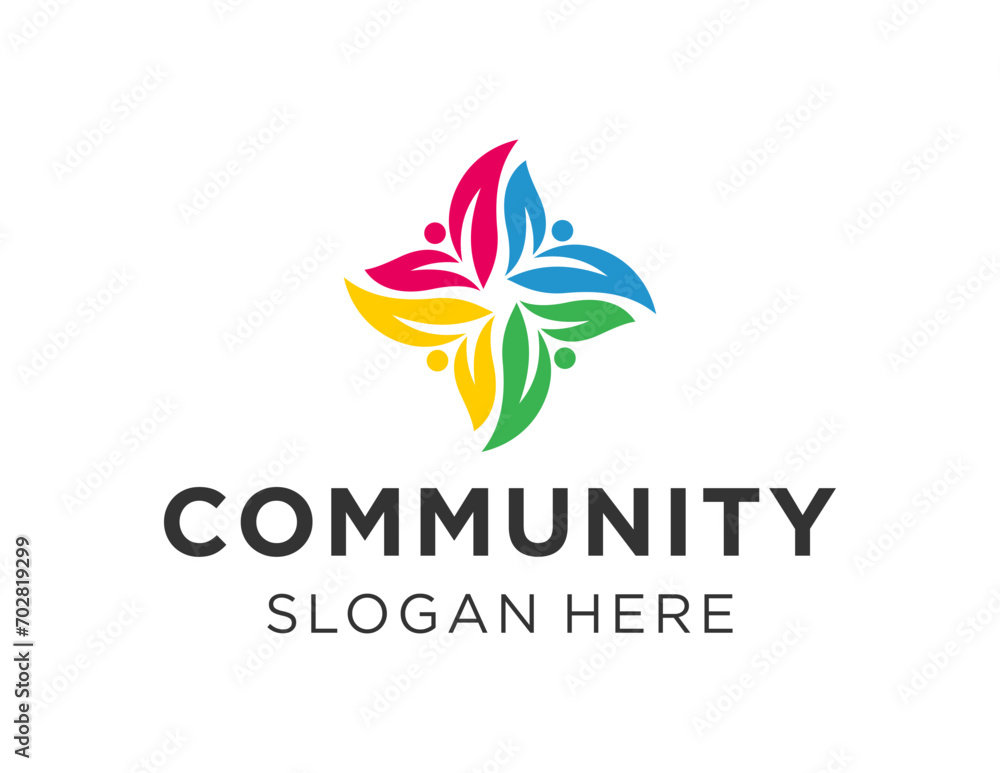Poster the logo design is about community and was created using the corel draw 2018 application with a whit