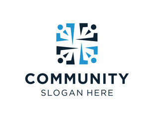 The logo design is about Community and was created using the Corel Draw 2018 application with a white background.