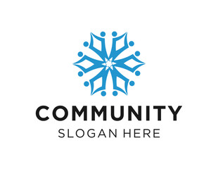 The logo design is about Community and was created using the Corel Draw 2018 application with a white background.