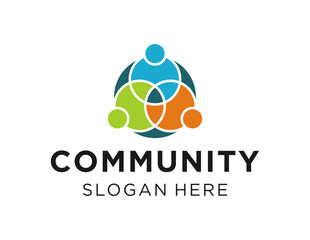 The logo design is about Community and was created using the Corel Draw 2018 application with a white background.