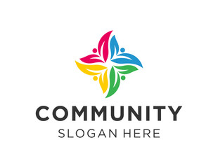 The logo design is about Community and was created using the Corel Draw 2018 application with a white background.