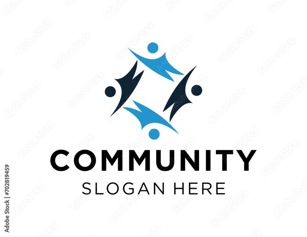 Poster the logo design is about community and was created using the corel draw 2018 application with a whit