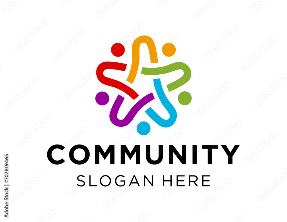 Poster the logo design is about community and was created using the corel draw 2018 application with a whit