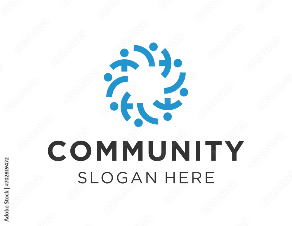 Poster the logo design is about community and was created using the corel draw 2018 application with a whit