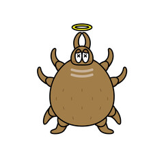 ポップな弱ったダニのイラスト