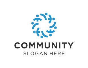 The logo design is about Community and was created using the Corel Draw 2018 application with a white background.