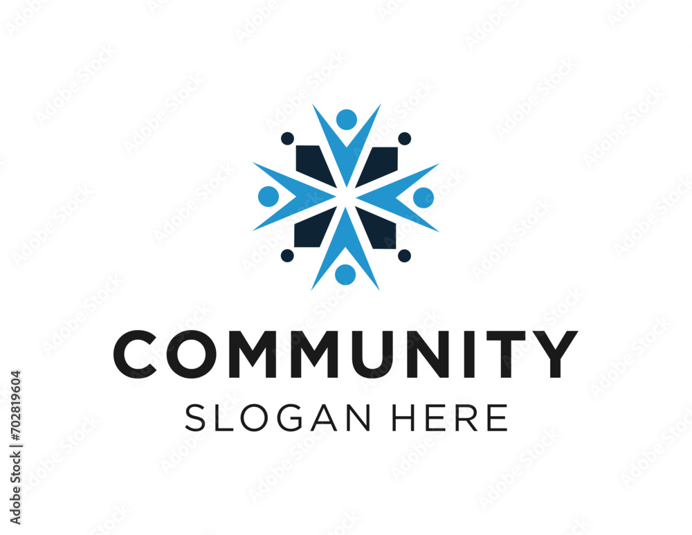 Poster the logo design is about community and was created using the corel draw 2018 application with a whit