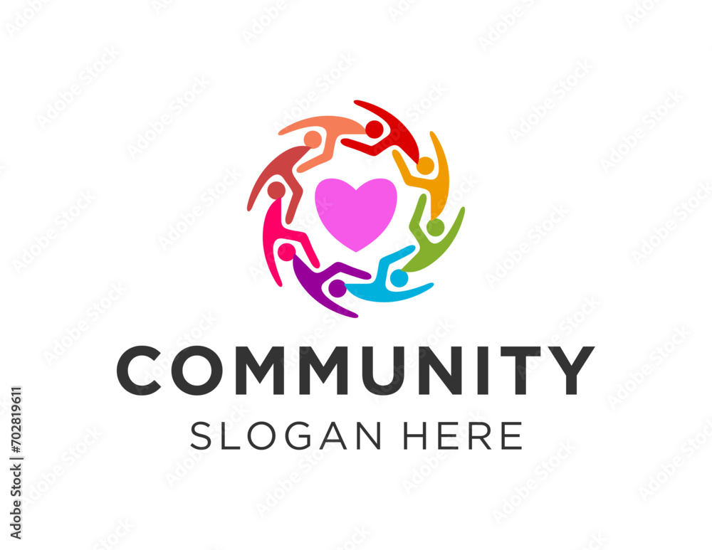 Poster the logo design is about community and was created using the corel draw 2018 application with a whit