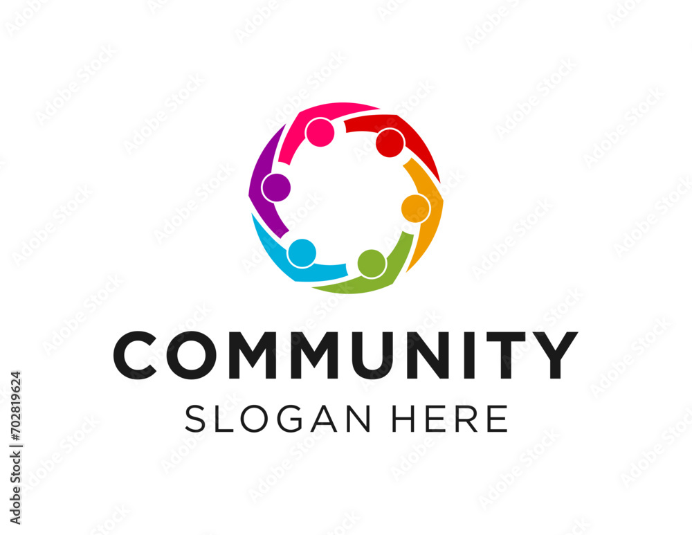 Poster the logo design is about community and was created using the corel draw 2018 application with a whit
