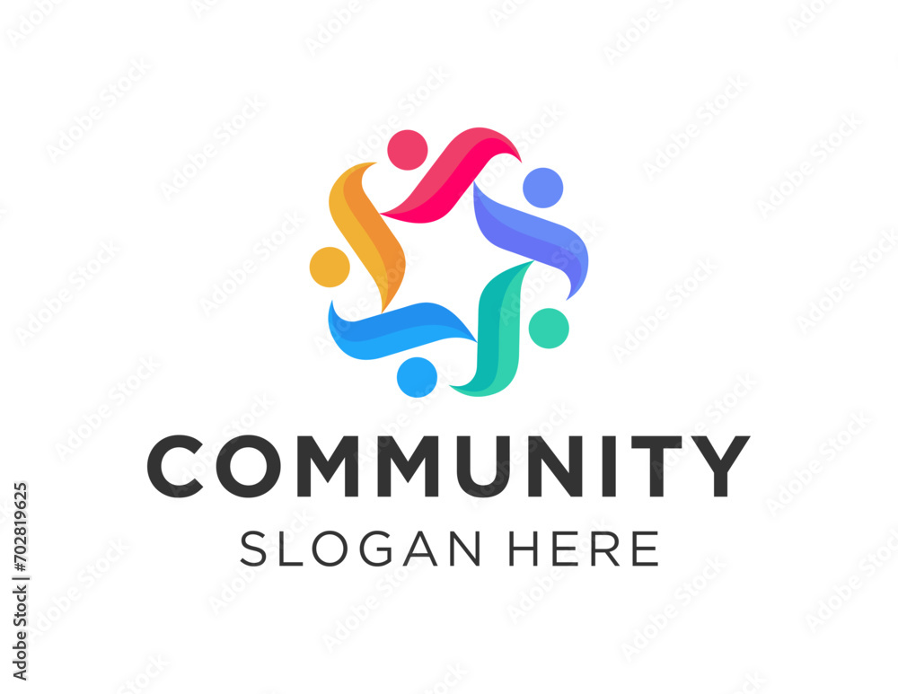 Poster the logo design is about community and was created using the corel draw 2018 application with a whit